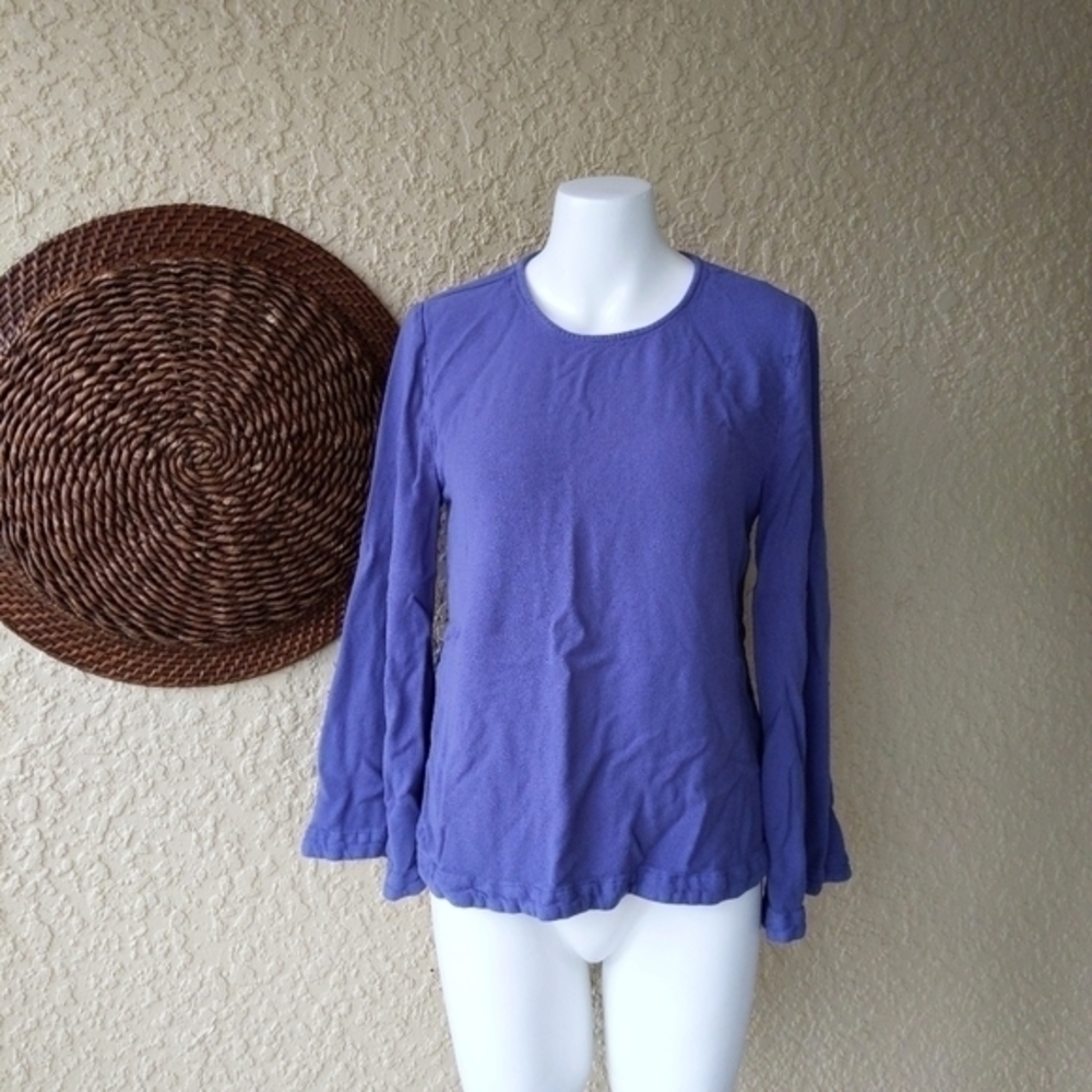 Cloth and stone bell sleeve shirt key hole back